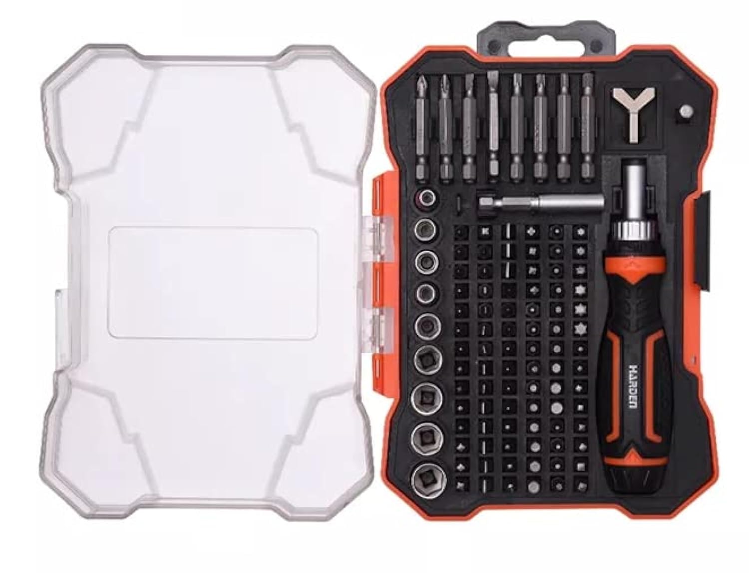 HARDEN 551105, Reversible Ratchet Screwdriver Bits Set 105pcs,