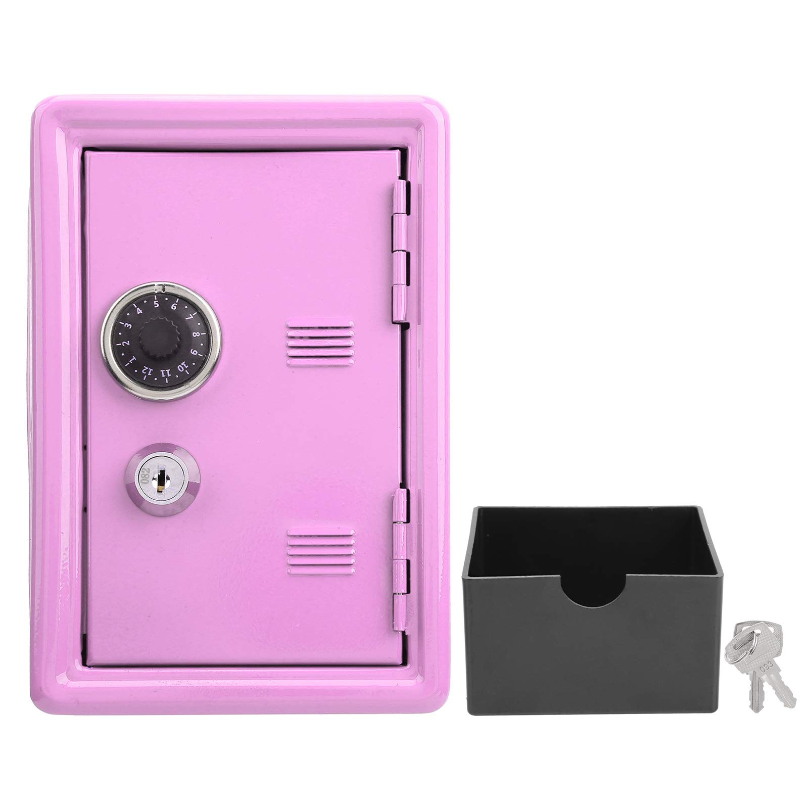 Uxsiya Fireproof Box, Beautiful Safe Box Safe Box With Key with 2 Keys for Store Change Jewelry, Documents(Pink)