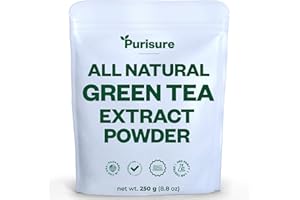Purisure Green Tea Extract Powder, 250 g, Instant Green Tea Powder, Premium Green Tea Instant Powder for Beverages, Smoothies or Baked Goods, Unsweetened Green Extract Powder, 500 Servings