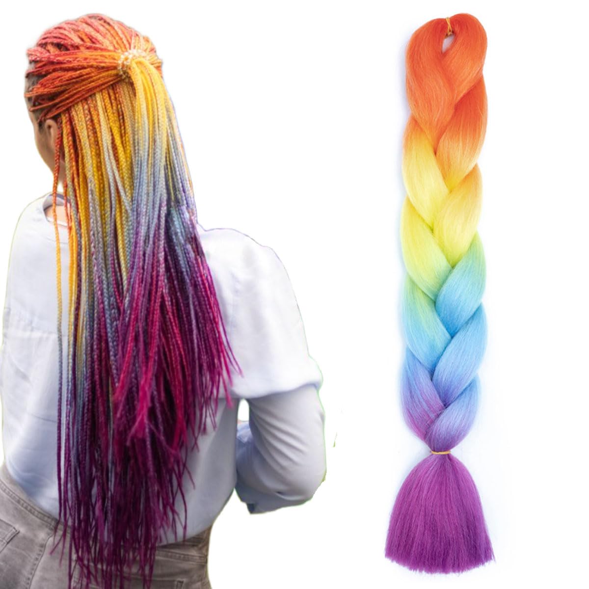 Hair Extensions Ombre Braiding Hair Synthetic Braid Hair Extension GBBZ119, 24 inch