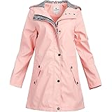 URBAN REPUBLIC Women’s Lightweight Hooded Raincoat Jacket with Cinched Waist