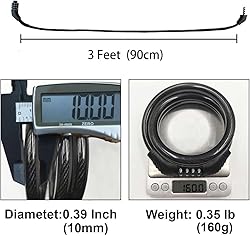 Bike Lock Cable, 4 Digit 3 Feet Long Bike Lock