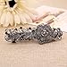 IPINK Gray Tone Metal French Clip Flower Design Hair Clip Barrette