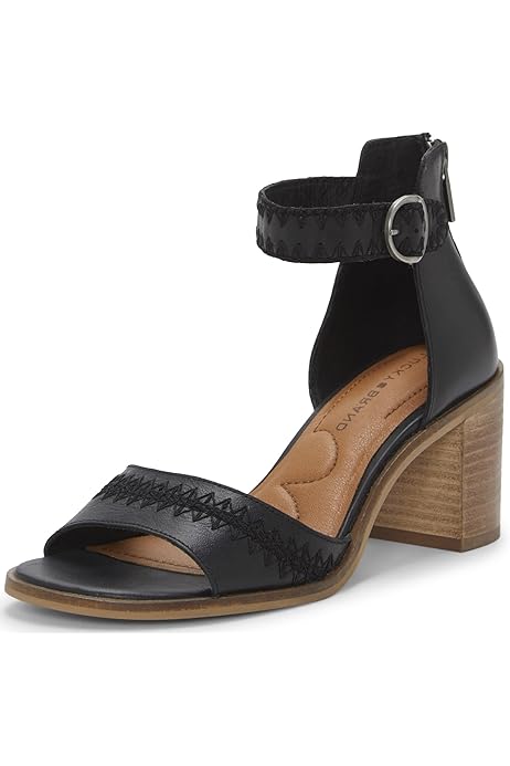 Zapatos De Mujer Tacon Cuadrado Sandalias Verano 19 Negras Lulet