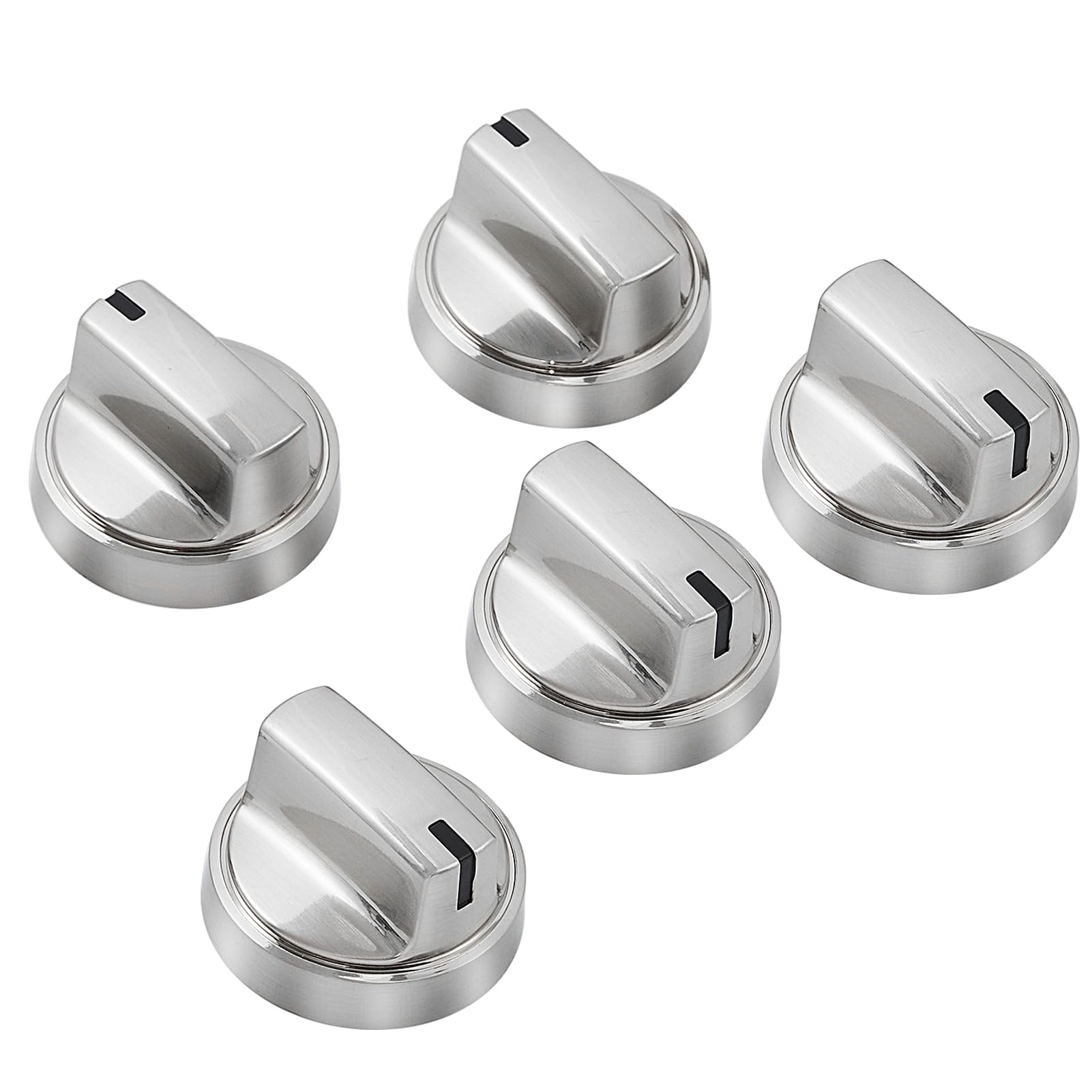 Photo 1 of atgestore WB03X24965 Stove Knobs Replacement for GE Stove Parts 191D8446 GE Range Parts JB645RK4SS JB625RKSS Silver Plastic Burner Control Knobs Range Cooktop Knobs 5 Pcs
