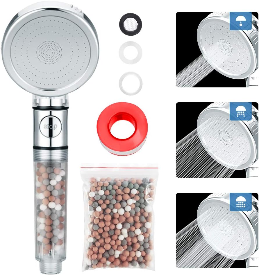 Pommeau De Douche Filtrant Pommeau Douche Filtrant Seoni - Triple Filtration Anti-Calcaire, 10 Cartouches Incluses Pommeau économie Eau 60