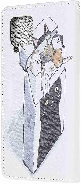 Skyhewen Samsung Galaxy A22 4G Case Flip PU Leather Shockproof Wallet Card Slots Premium Cover for Samsung Galaxy A22 4G with Magnetic Closure Built in Kickstand Cats