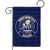 Seabees Proud Family Sailor Garden Flag - Armed Forces Navy USN Seabee United State American Military Veteran Retire Official - House Banner Small Yard Gift Double-Sided Made in USA 13 X 18.5