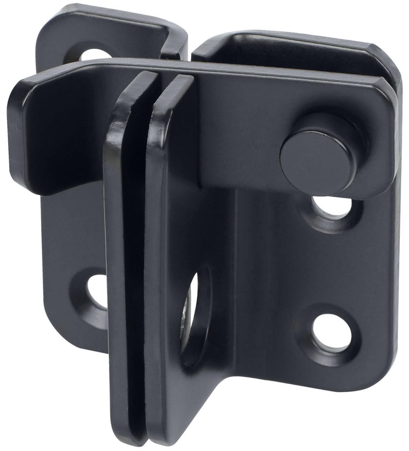 Litensh Shed Lock Gate Lock Gate Latch Padlock Hasp Stainless Steel Flip Door Bolt Latch Lock for Wooden Gates Garden Cupboard Pet Cage Right Open Black, S: 40 x 45) — image 1