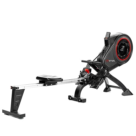 AsVIVA RA14 Rudergerät Magnetic Rower Cardio mit 10kg Schwungmasse, Magnetbremse mit 8 manuelle Widerstandsstufen, Multifunkt