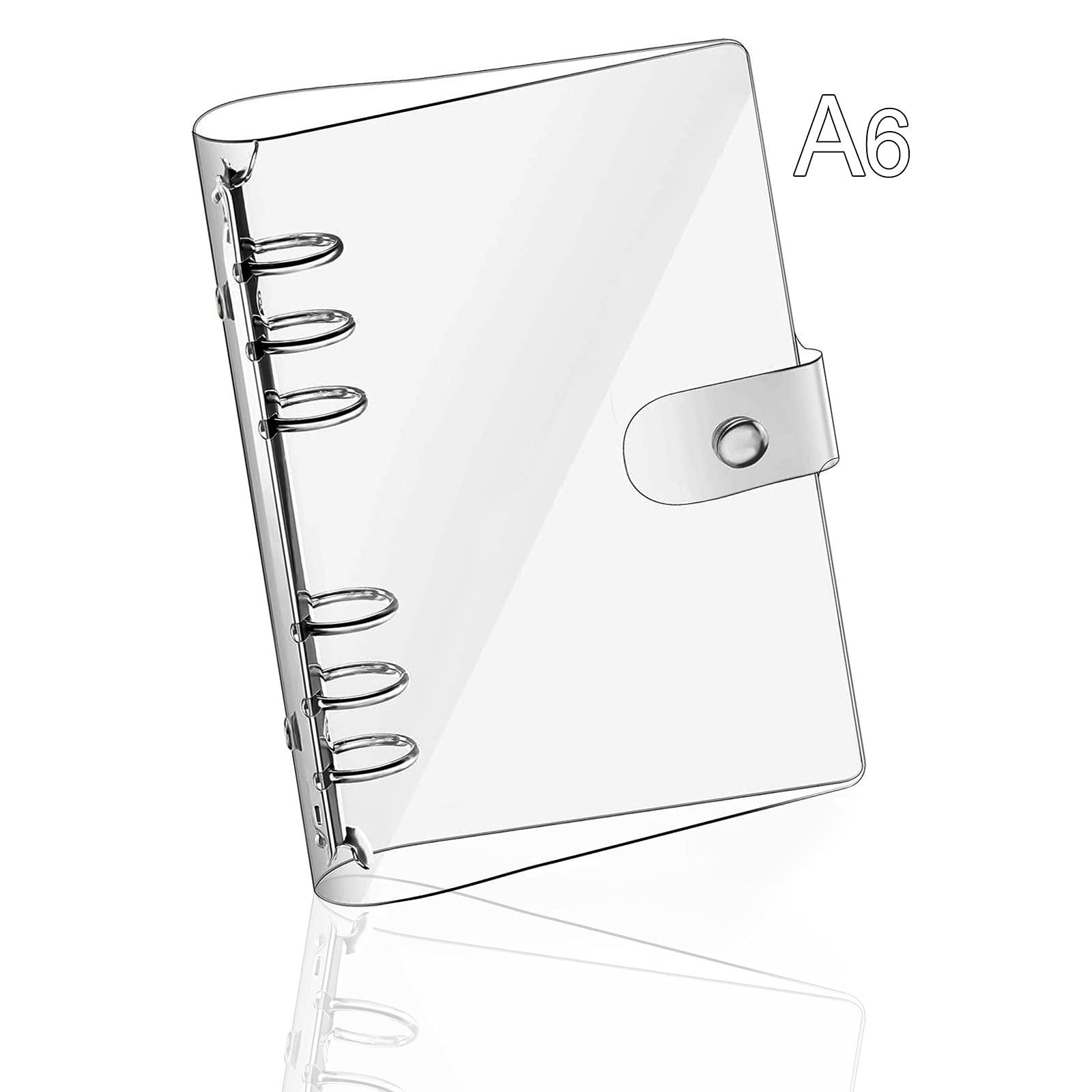 Betinyar A6 Clear Soft PVC Notebook Cover, Refillable Paper PVC Binder, Loose Leaf Personal Planner Binder(A6,C)
