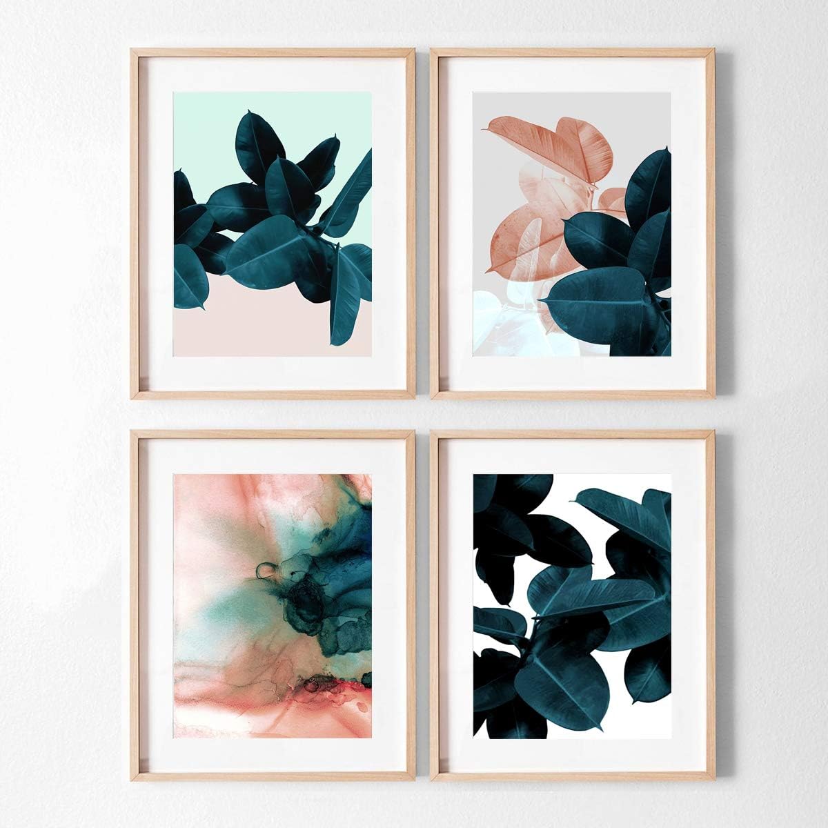 MoharWall Above Bed Wall Art Wedding Gift Blue Plant Print Botanical Watercolor Poster Women Room Decor