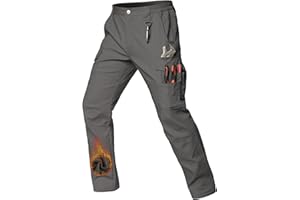 CARWORNIC Men's Ripstop Fleece Lined Tactical Work Pants Warm Water Resistant Flex Utility Cargo Skiing Hiking Pants