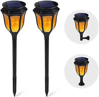 Luz Solar de Antorcha, Lámpara de Césped Solar LED Impermeable IP65