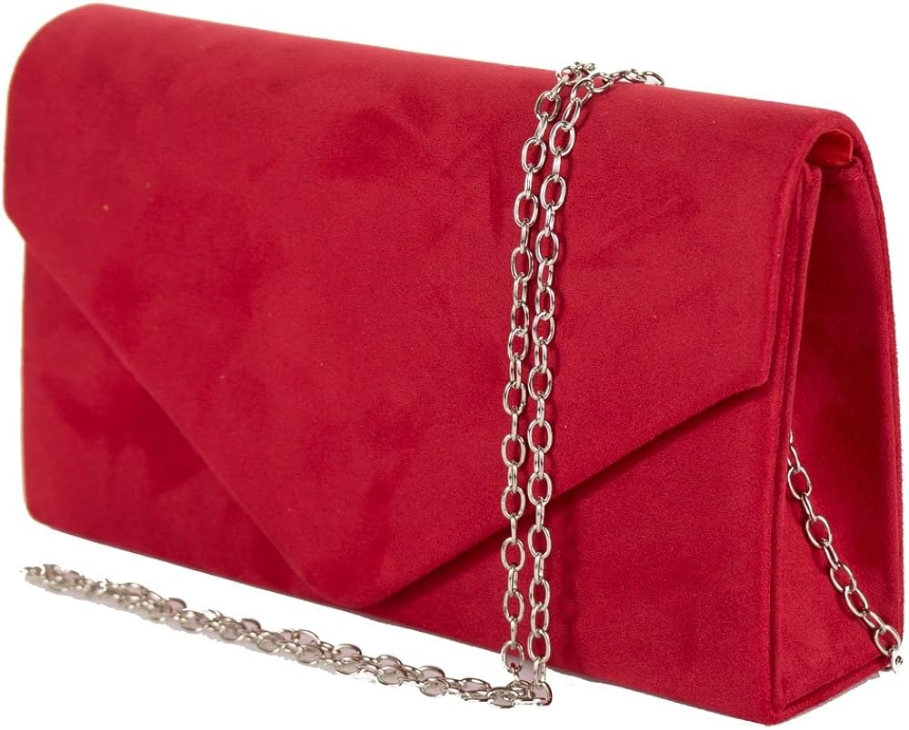 Emila Pochette donna elegante da cerimonia scamosciata Borsa a mano piccola  Clutch gialla rosa rossa Borsetta nera da sera in Tessuto scamosciato Borse  urban-earth.co.uk