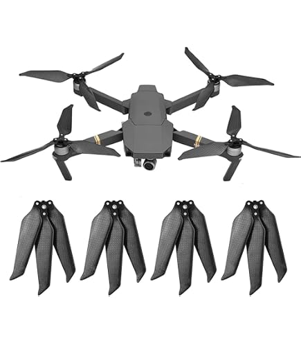 WUPEDI - Hélices De Fibra De Carbono 8743F Para DJI Mavic 2 Pro/Zoom, 4 Unidades (2 CW + 2 CCW), Repuesto Estable Para Vuelo FPV