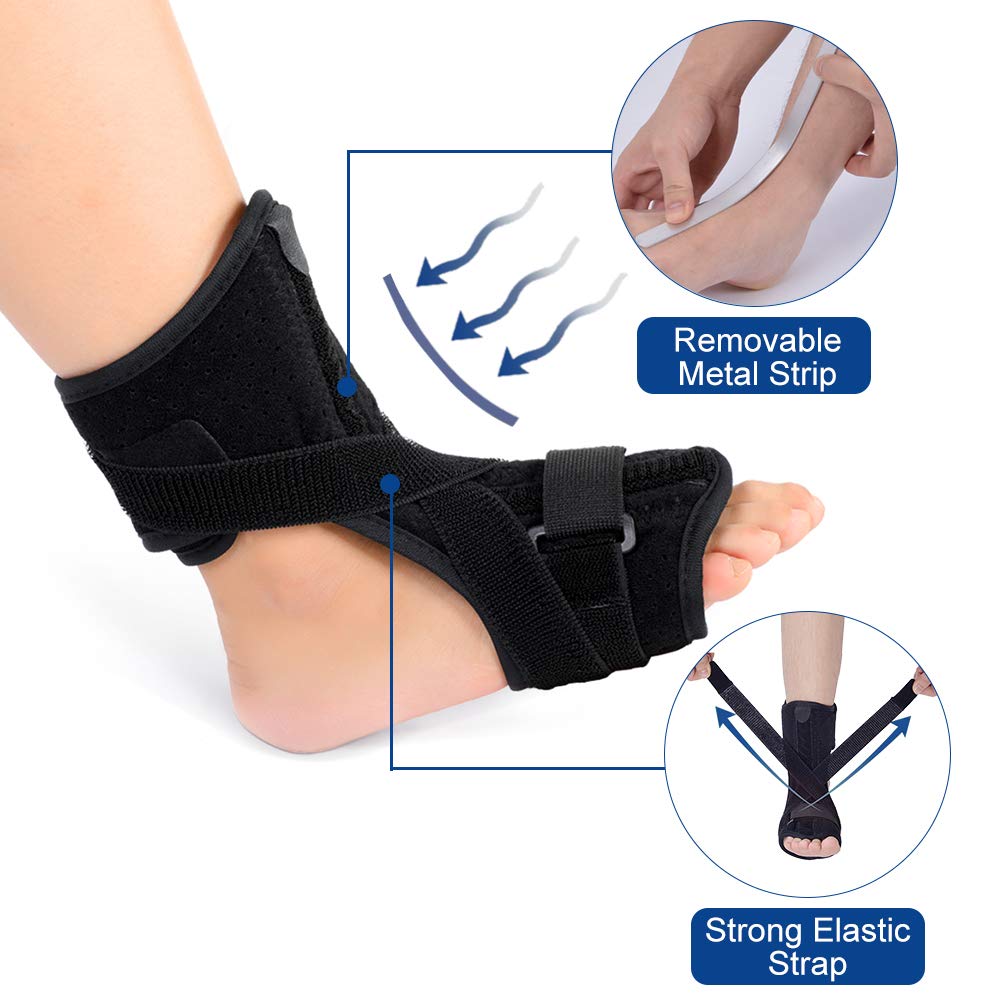 Plantar Fasciitis Night Splint Brace, Drop Foot Orthotic Brace with