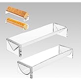 Set of 2 Clear Acrylic Cracker Trays Rectangular Serving Platters, Ideal Cracker Holder for Charcuterie, Parties & Home Food Display | Connected Cluster Design