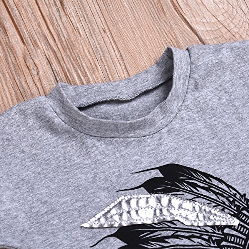 Camidy Toddler Baby Boy Short Sleeve Indian Headdress Printed Romper Bodysuit Jumpsuit (3M)