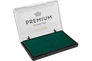 StampMark Premium Stamp Pad Medium Size 3" x 4" - for Traditional Rubber Stamps - Felt Pad Green Color