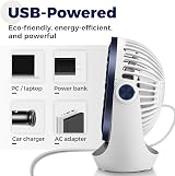 OCOOPA USB Desk Fan 360° Rotatable Head Quiet 3-Speed Strong Airflow view 5