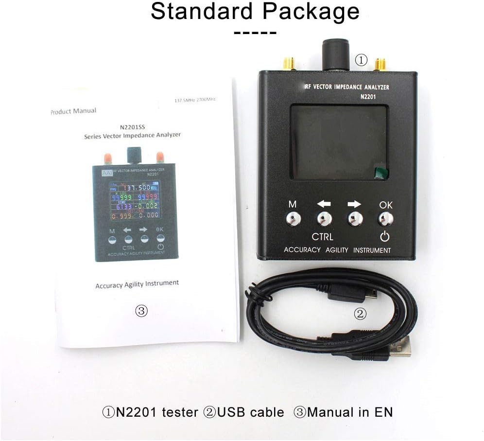 MASODHDFX English N2201SS n2201 137.5MHZ to 2.7GHZ UV RF Vector Impedance ANT SWR Antenna Analyzer Meter Tester+Fast