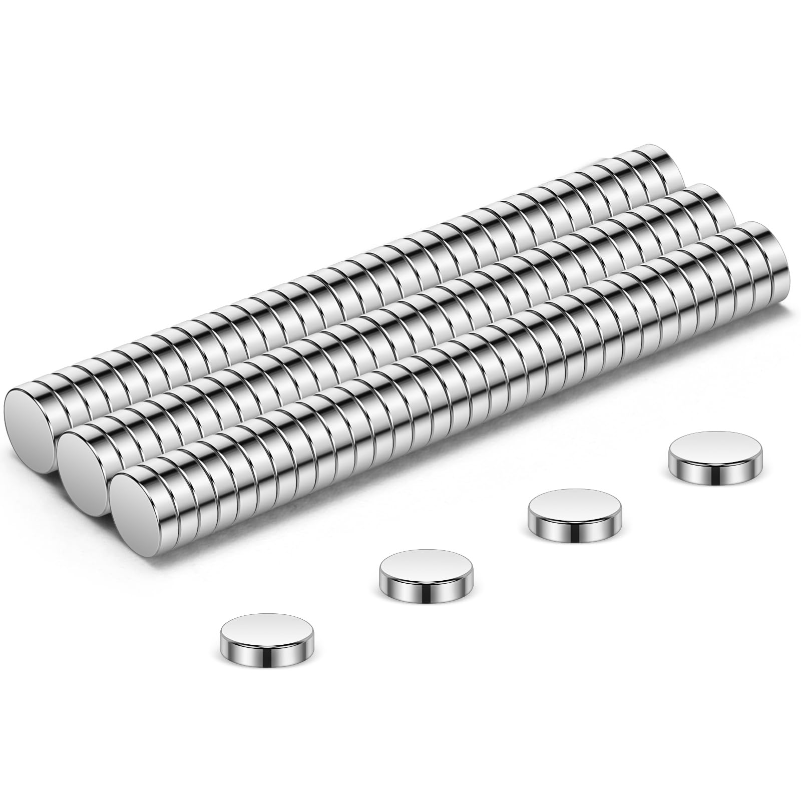 Wukong Tiny Magnets 4mm X 1mm | 100 Pack, Small Strong Fridge Magnets, Round Miniature Mangets for Models Craft DIY Whiteboard Refrigerator Home Office