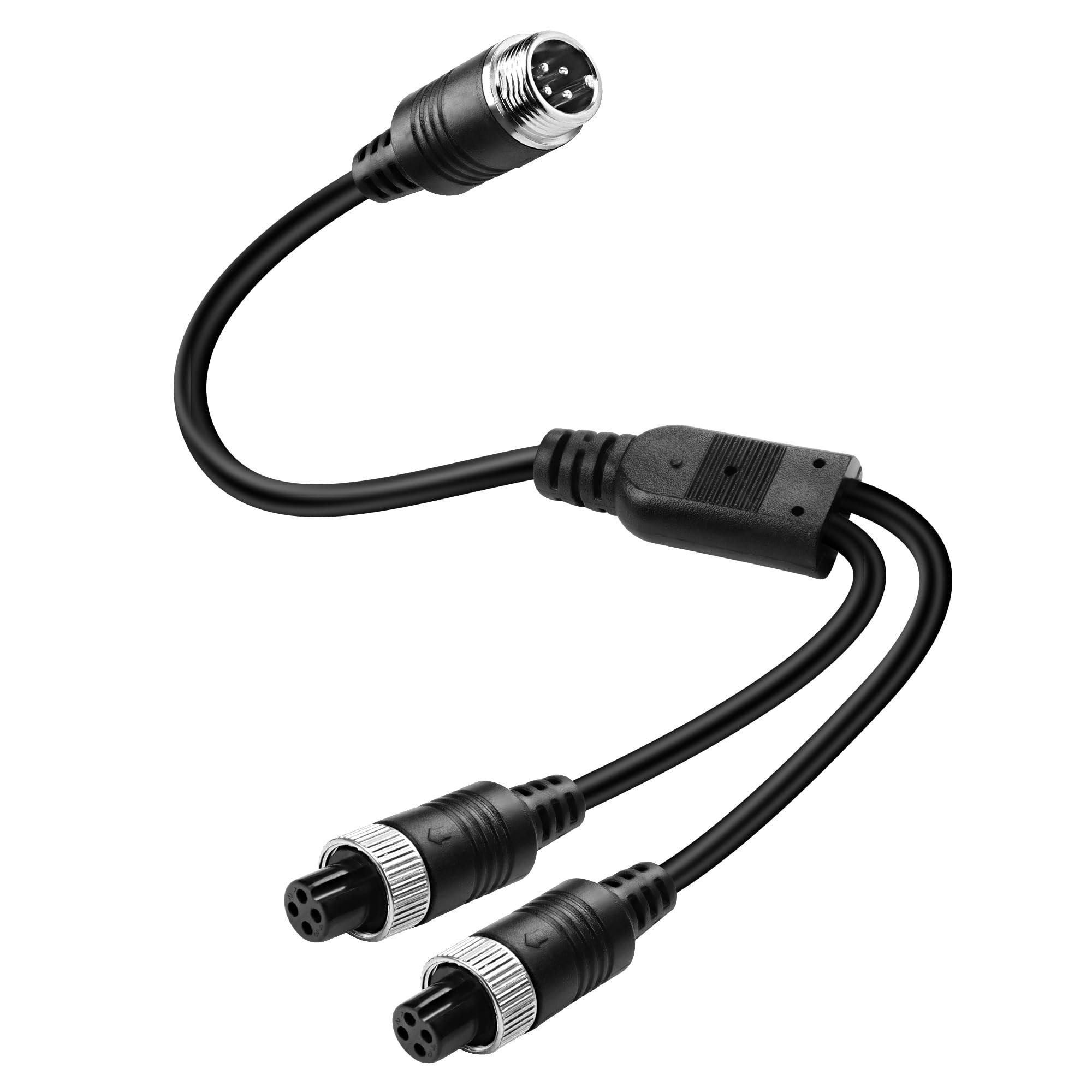 Photo 1 of MEIRIYFA Car Video M12 4Pin Aviation Extension Cable Adapter 1 Male to 2 Female Aviation Y Splitter Converter Wire for CCTV Rearview Camera Car Truck Vehicle Backup Monitor-40CM