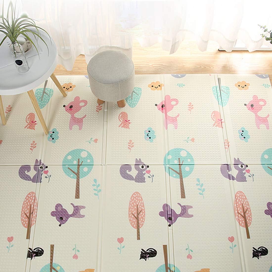 Tapis De Jeu Xxxl Pour Enfant 0 X 150 X 1cm K9ck Tapis Deveil Pour Bebe Motifs Des Deux Cotes Tapis Grand Et Pliable