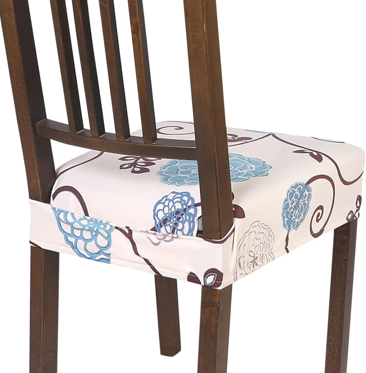 Slipcovers - SearchI Stretch Dining Chair Seat Covers Set of 6, Soft Removable Washable Seat Covers for Dining Chairs, Dining Room Seat Cover Protector (Rear-Covered, Ball Flower)