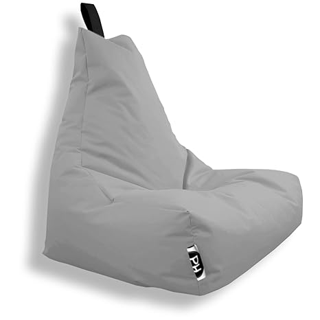 Patchhome Lounge Sessel XXL Gamer Sessel Sitzsack Sessel Sitzkissen In & Outdoor geeignet fertig befüllt | XXL - Grau - in 2 