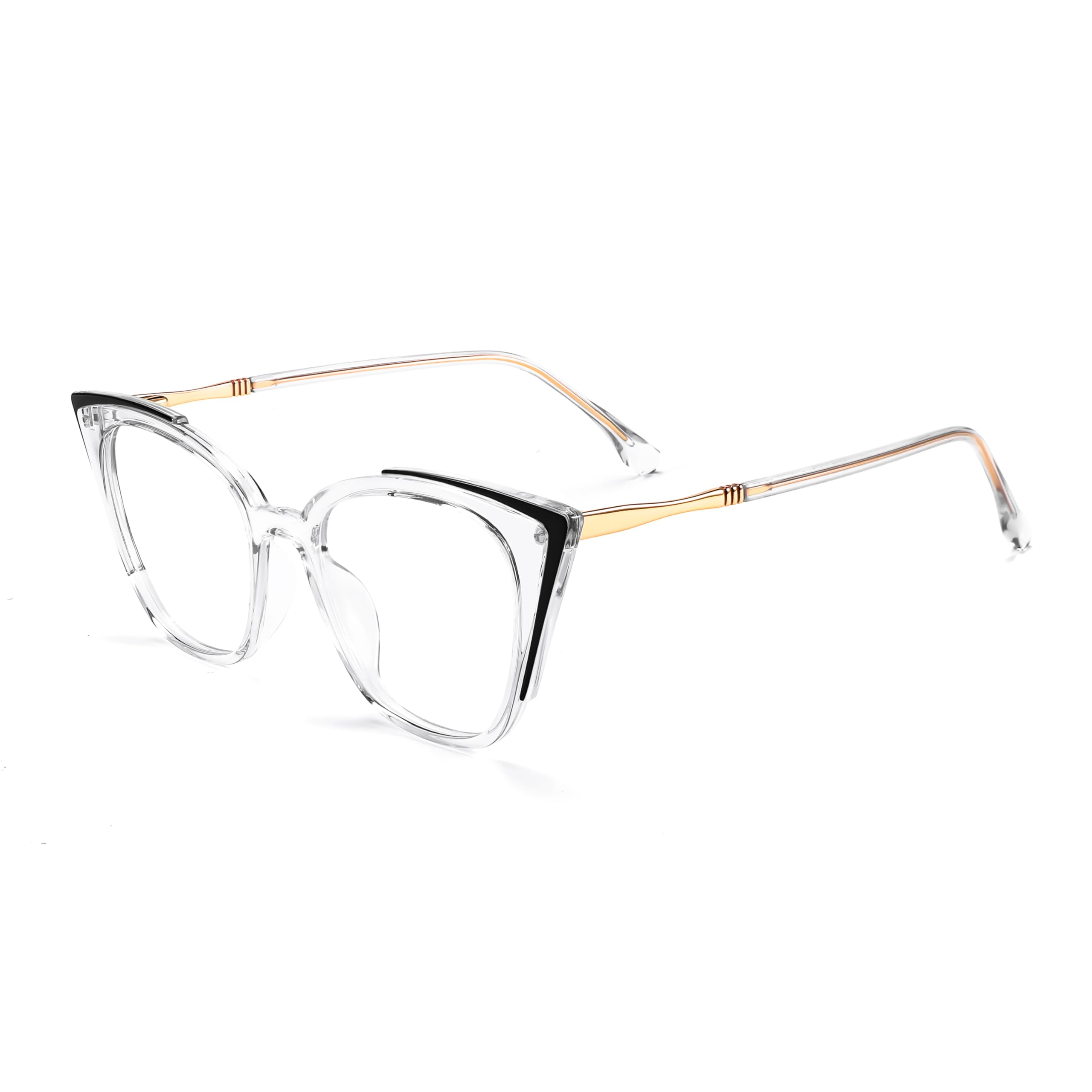 Photo 1 of FEISEDY Oversized Cat Eye Glasses Frame Non Prescription Eyeglasses with Clear Lens Eyewear for Women Men B0066