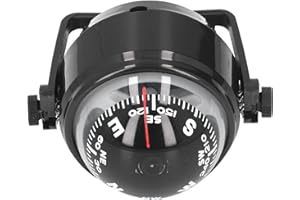 Black Electronic Adjustable Marine Compass, Pivoting Compass for Car and Boat with Mounting Bracket, Fast Response and Precis