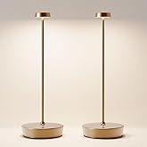 Sikevht 2Pack Cordless LED Table Lamp,Rechargeable Battery Operated Table Light, 3 Color Stepless Dimmable Table Lamp, Portable Table Light for Outdoor/Restaurants/Patio