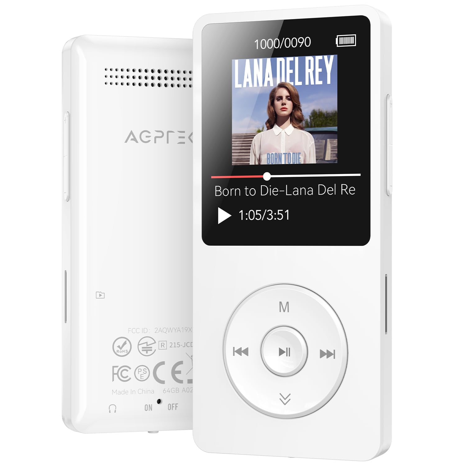 Photo 1 of *UNTESTED*
AGPTEK A02 MP3 Player with Bluetooth 5.3, 1.8 inch Screen Portable Music Player with Speaker, FM Radio, Voice Recorder, Supports Expanded Up to 128GB(White, 64GB)