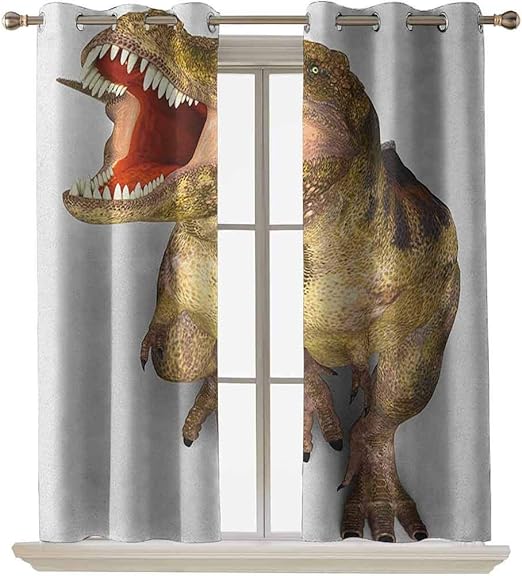 ScottDecor Dinosaur Window Curtain Panels Image of Roaring