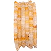 BEADIA Natural Yellow Jade Spacer Beads Caps Loose Semi Gemstone for Beading Jewelry Making 4mmx2mm 38cm
