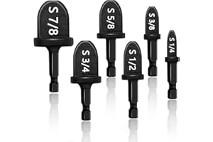 Aienxn 6PCS HVAC Repairing Set, Boring Drill Bit Air Conditioner Copper Tube Expander Manual Copper Pipe Swage Soft Copper Tubing Tool Bit with 1/4'', 3/8'', 1/2'', 5/8'', 3/4'', 7/8'' Bits Q-M-045