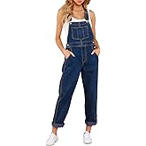 luvamia Women's Casual Stretch Adjustable Denim Bib Overalls Jeans Pants Jumpsuits