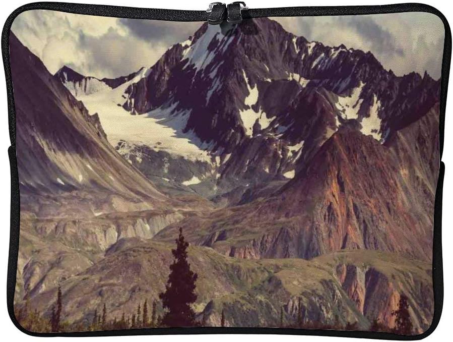 Mountain Alaska Scenery Print 12inch Neoprene Laptop Sleeve Case Protective Computer Cover Portable Carrying Bag Pouch for Notebook