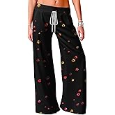 domirica Wide Leg Trousers Women Drawstring Trousers Flowy Work Pants with Pockets Fashion Clothes Summer Outfit Plus Size