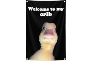 XEODE Welcome to My Crib Flag，2x3 Feet Tapestry Funny Poster Durable Man Cave Wall Flag with Brass Grommets room decor for bedroom Banner