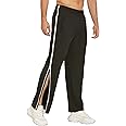 Deyeek Mens Tear Away Basketball Pants 2 Side Zippers Snap Off Full Open Down Sweatpants Leg Post Surgery Pant with Pockets