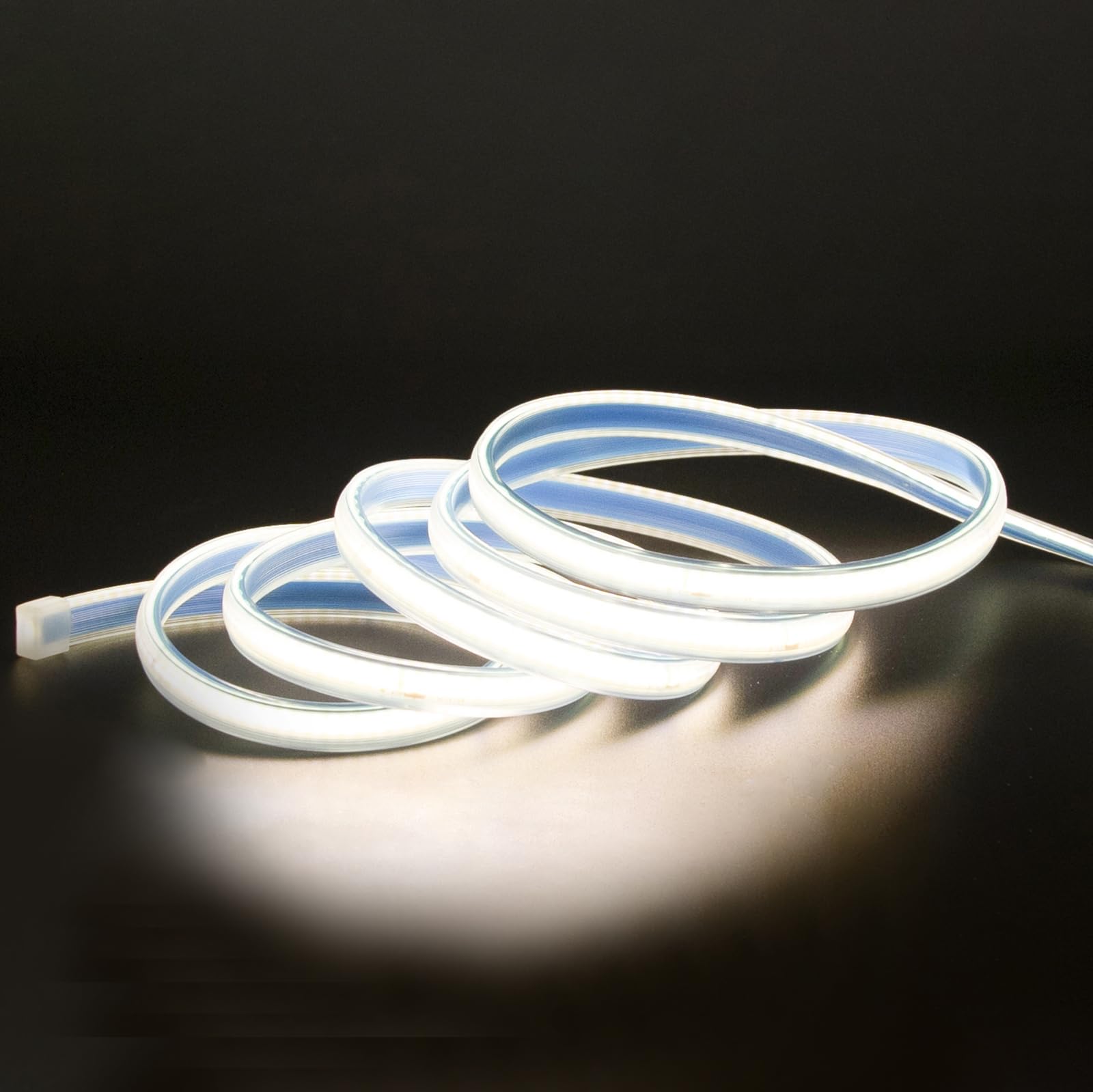 Photo 1 of pcningled LED Strip Lights AC 110v Plug-in Flexible LED Rope Lights 5 Meters 4000K White Waterproof Cuttable Under Cabinet Lighting for Bedroom Outdoor Indoor Garden(White, 16.4ft)