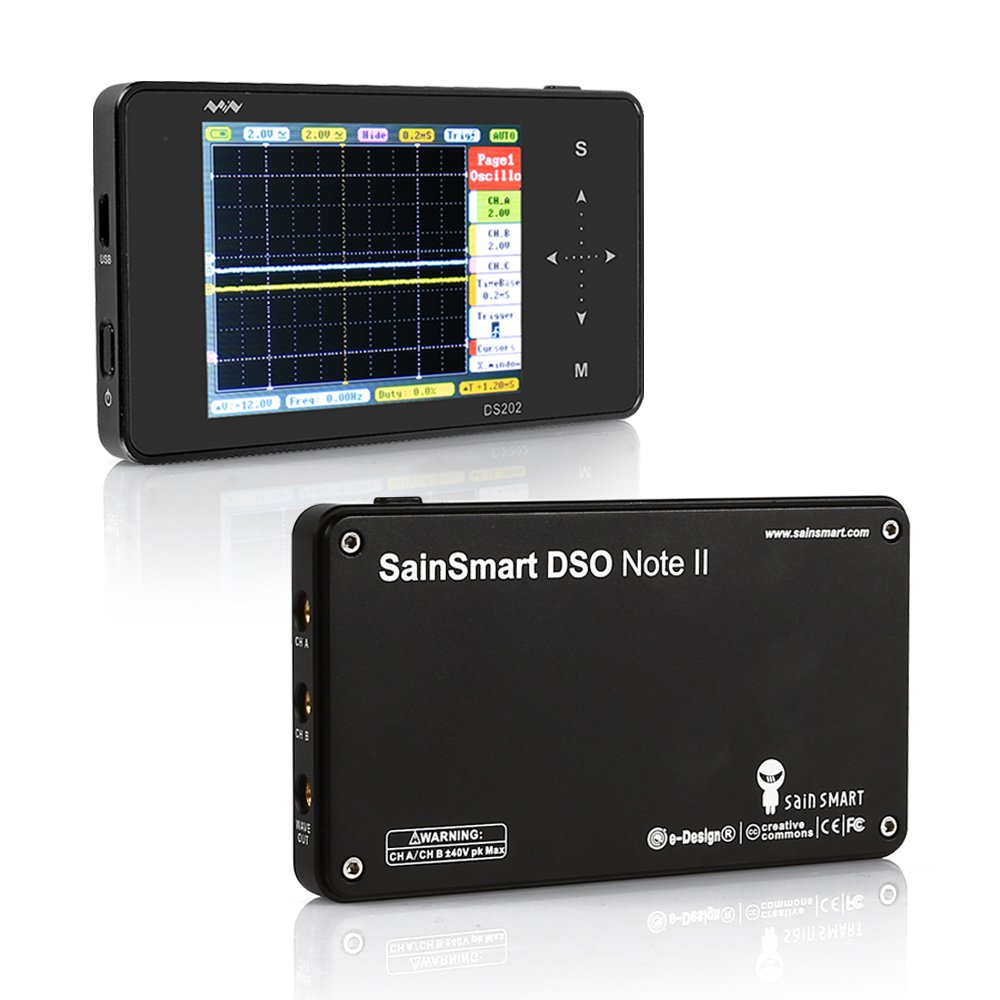 SainSmart DSO Note II DS202 Nano ARM Portable Mini Handheld Touch Screen  Digital Storage Oscilloscope, 8MB Memory Storage 2MHz 10Mps: Amazon.com:  Industrial ...