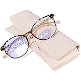 OPTOFENDY Bifocal Reading Glasses for Women, TR90 Round Clear Top Blue Light Computer Readers with Spring Hinge