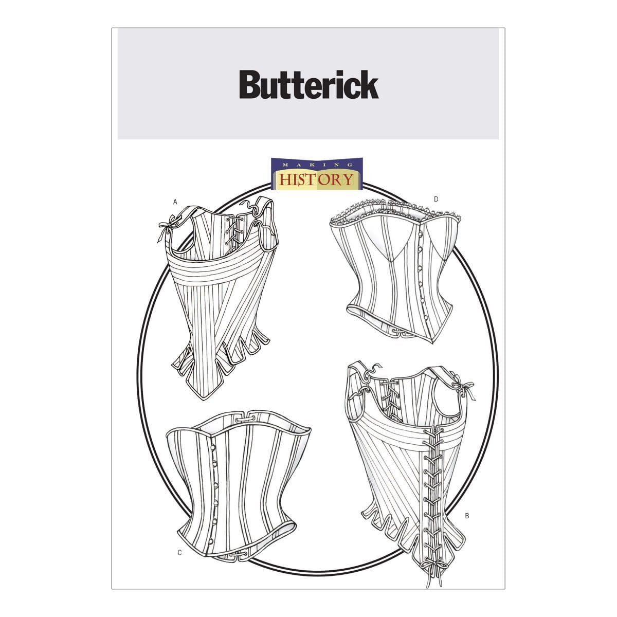 Butterick Patterns B4254 Size 6-8-10 Misses Stays and Corsets, Pack of 1, White