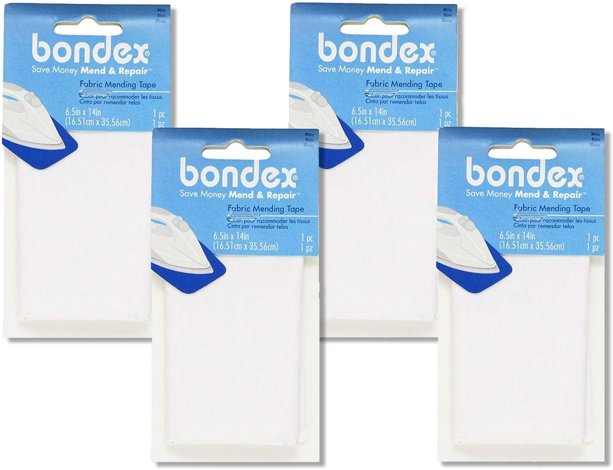 Crafts Mend Repair BONDEX WHITE FABRIC 1 1/4" X 32" IRON ON MENDING