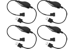 4pcs USB 5V to 12V 4-Pin PC Cooling Fan Speed Controller Adapters, Adjustable Voltage USB to Fan Adapter with 8W Max Output f