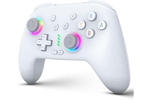 ZRZLMVP Switch Controllers for Nintendo Switch/OLED/Lite/Switch 2, 1000mAh Rechargeable Wireless Pro Controller with 9 Colors LED Light, Switch Remote Control Gamepad with Wake Up, Turbo, Vibration